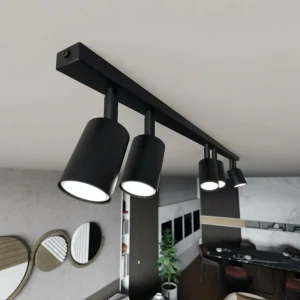 Sale EMIBIG LIGHTING Plafonnier Flash, noir, à 6 lampes, métal