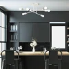 New Opviq Plafonnier Flower 177, blanc crème, métal, à 6 lampes