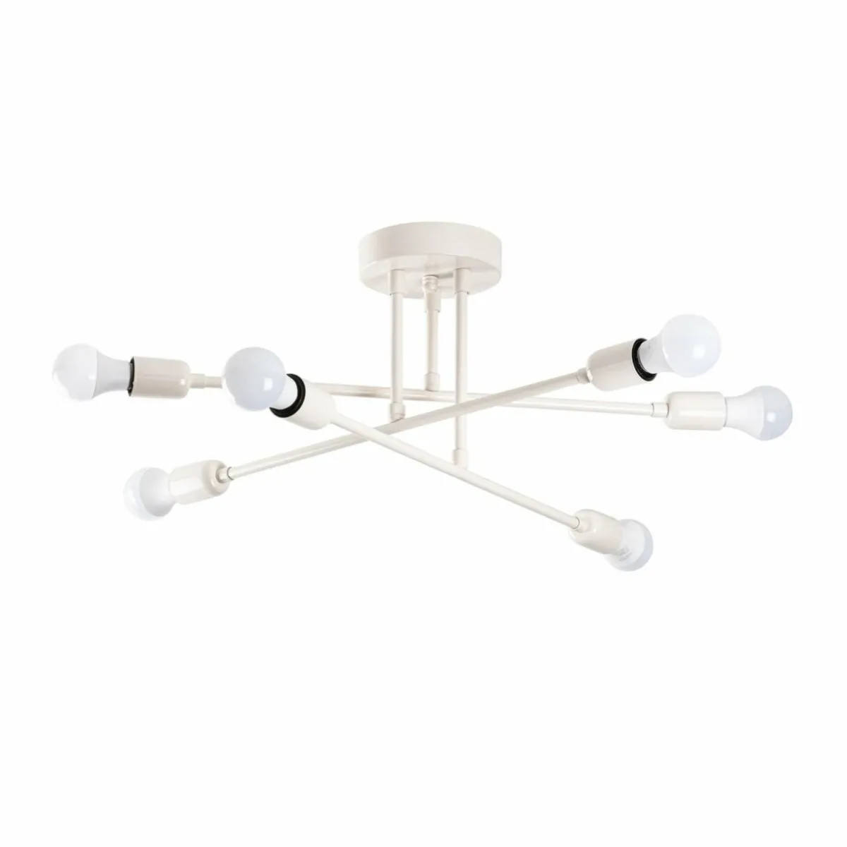 plafonnier_flower__blanc_crme_mtal___lampes_1.webp New Opviq Plafonnier Flower 177, blanc crème, métal, à 6 lampes