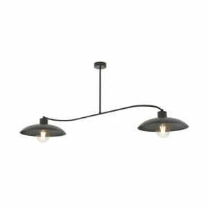 Clearance EMIBIG LIGHTING Plafonnier Foster, à 2 lampes, 100 cm, noir, métal