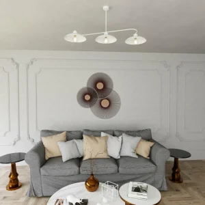 Shop EMIBIG LIGHTING Plafonnier Foster, 3 lampes, 113 cm, blanc, métal, E27