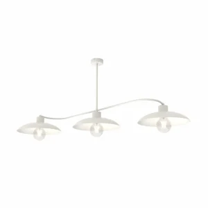 Shop EMIBIG LIGHTING Plafonnier Foster, 3 lampes, 113 cm, blanc, métal, E27