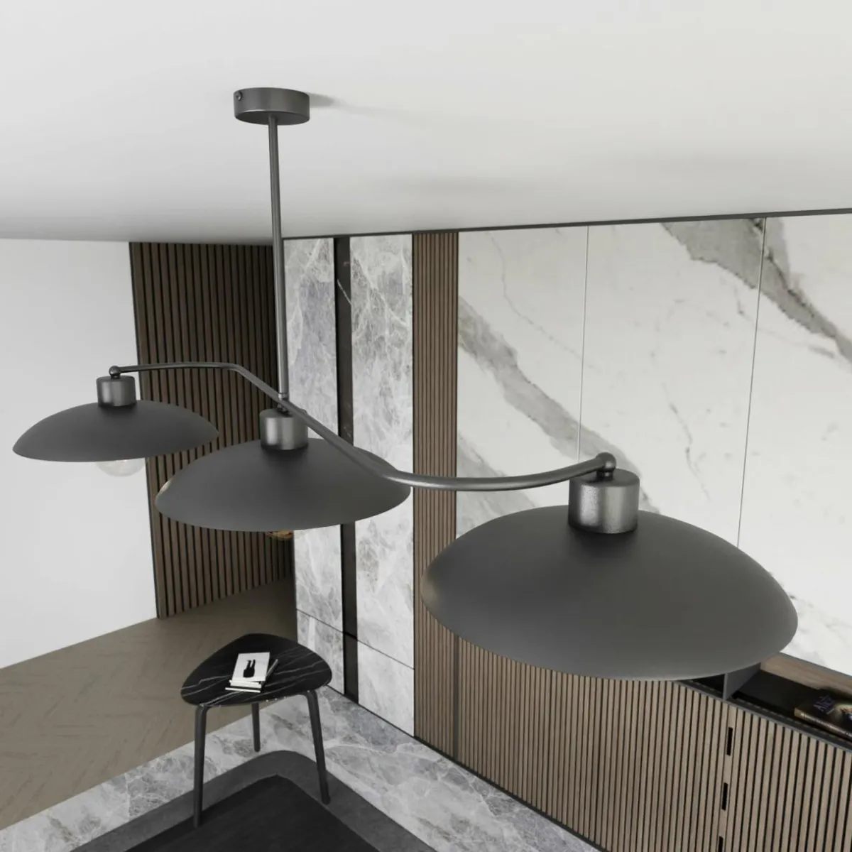 plafonnier_foster__lampes__cm_noir_mtal_3.webp Best Sale EMIBIG LIGHTING Plafonnier Foster, 3 lampes, 113 cm, noir, métal