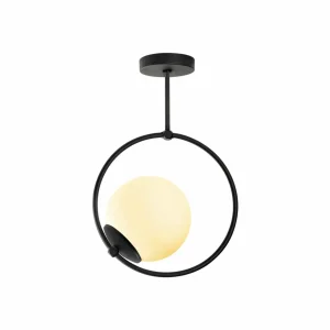 Clearance Opviq Plafonnier GMN-000013 noir Abat-jour en verre à 1 lampe