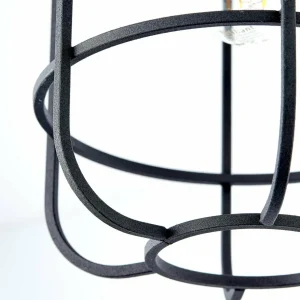 Clearance Brilliant Plafonnier Gwen, Ø 20 cm, bois antique/noir, métal/bois