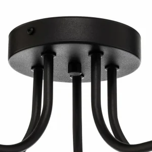 Clearance Domiluce Plafonnier Helix, noir, à cinq lampes