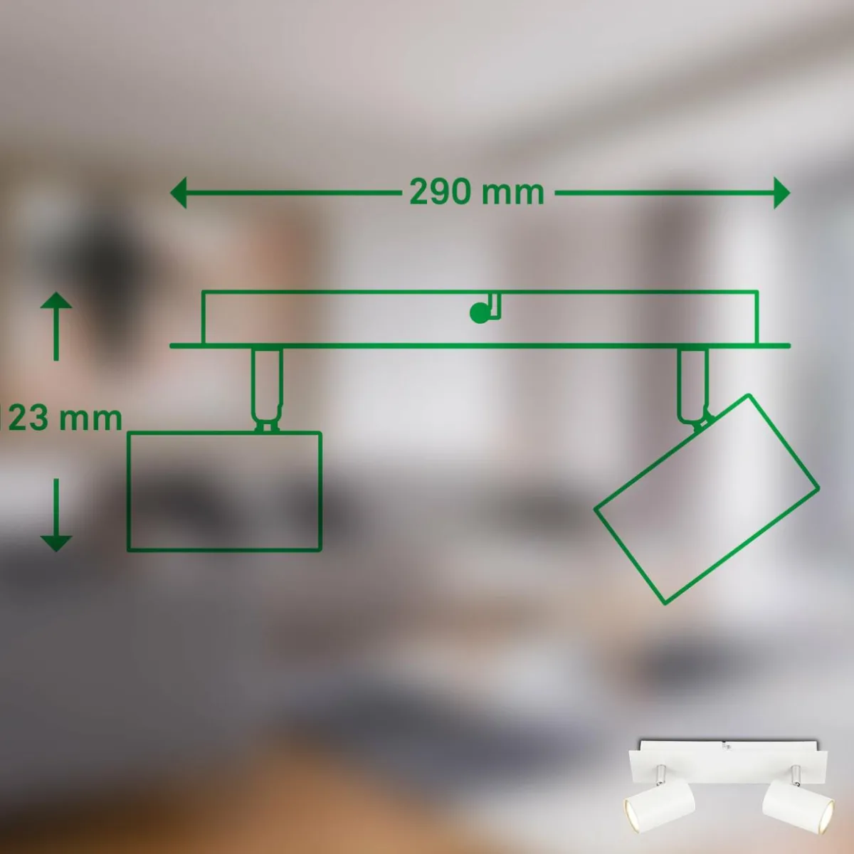 plafonnier_isil_a_blanc___lampes_mtal_orientable_1.webp Discount Briloner Plafonnier Isil A, blanc, à 2 lampes, métal, orientable