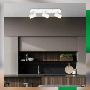Clearance Briloner Plafonnier Isil A, blanc, 3 lampes, métal, orientable