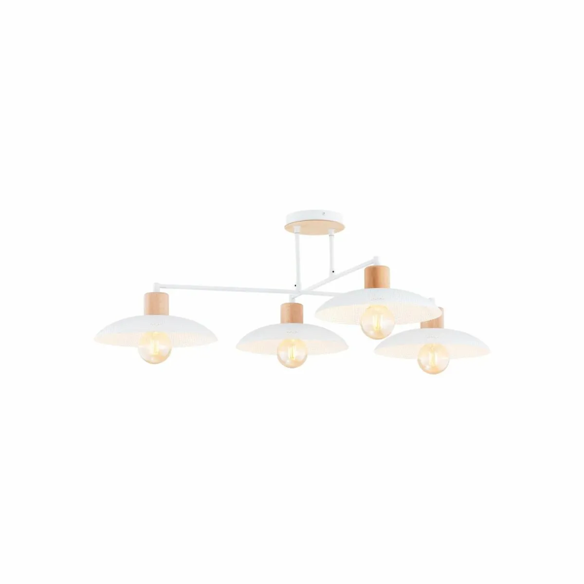 plafonnier_kobe___lampes_acier_bois_blanc_2.webp Fashion EMIBIG LIGHTING Plafonnier Kobe à 4 lampes, acier, bois, blanc