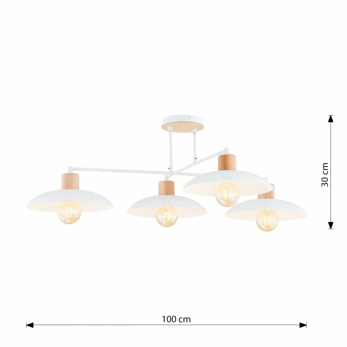 plafonnier_kobe___lampes_acier_bois_blanc_3.webp Fashion EMIBIG LIGHTING Plafonnier Kobe à 4 lampes, acier, bois, blanc
