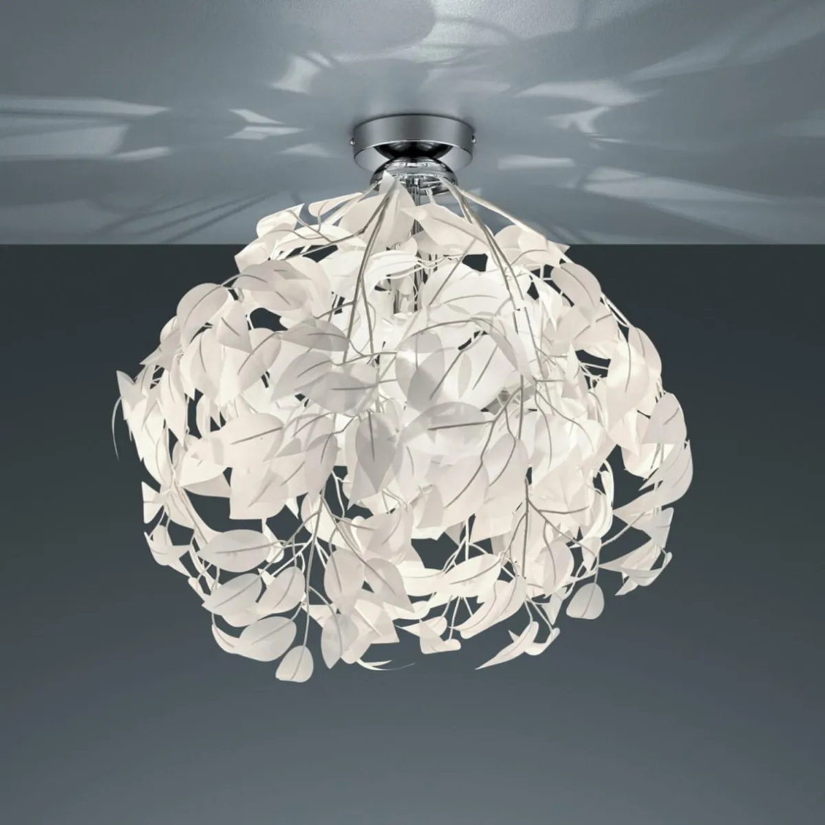 plafonnier_leavy___cm_chromblanc_plastique_1.webp Best Reality Leuchten Plafonnier Leavy, Ø 38 cm, chromé/blanc, plastique