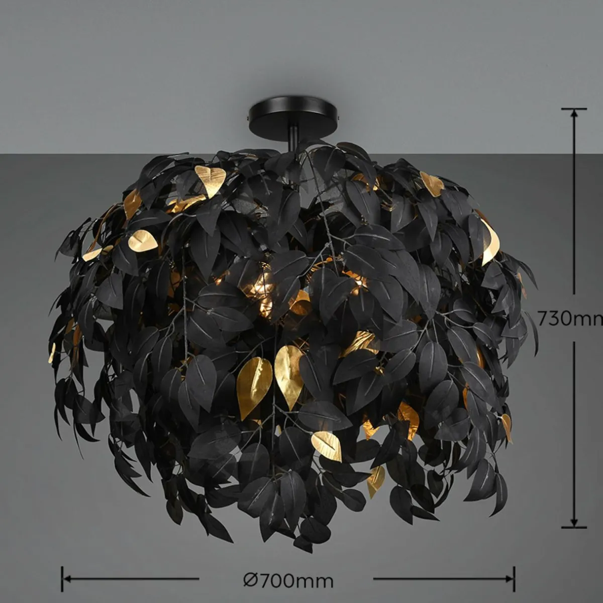 plafonnier_leavy___cm_noiror_plastique_0.webp Best Reality Leuchten Plafonnier Leavy, Ø 70 cm, noir/or, plastique