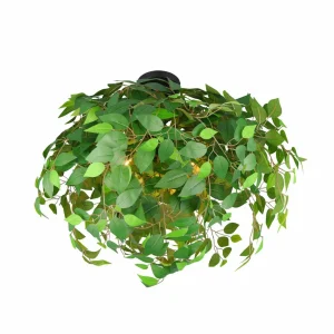 Cheap Reality Leuchten Plafonnier Leavy, noir/vert, Ø 70 cm, E14, à 3 lampes