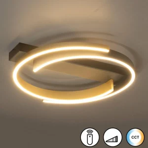Store FISCHER & HONSEL Plafonnier LED Circly, métal, télécommande, CCT, intensité variable