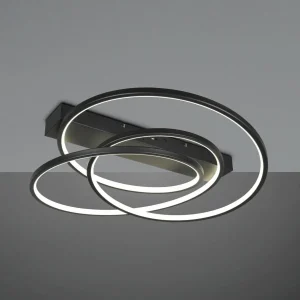 Discount Trio Lighting Plafonnier LED Darvin, noir, métal, plastique, CCT