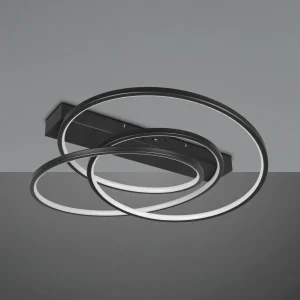 Discount Trio Lighting Plafonnier LED Darvin, noir, métal, plastique, CCT
