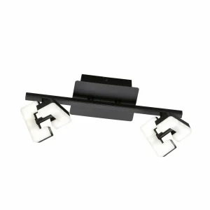 Store FISCHER & HONSEL Plafonnier LED Ray, 34 cm, à 2 lampes, noir, métal