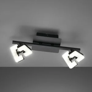 Store FISCHER & HONSEL Plafonnier LED Ray, 34 cm, à 2 lampes, noir, métal