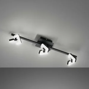 Flash Sale FISCHER & HONSEL Plafonnier LED Ray, 60 cm, à 3 lampes, noir, métal