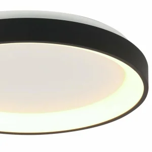 Fashion Steinhauer Plafonnier LED Ringlede, noir, hauteur 6 cm, Ø 38 cm