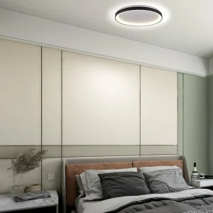 Fashion Steinhauer Plafonnier LED Ringlede, noir, hauteur 6 cm, Ø 38 cm