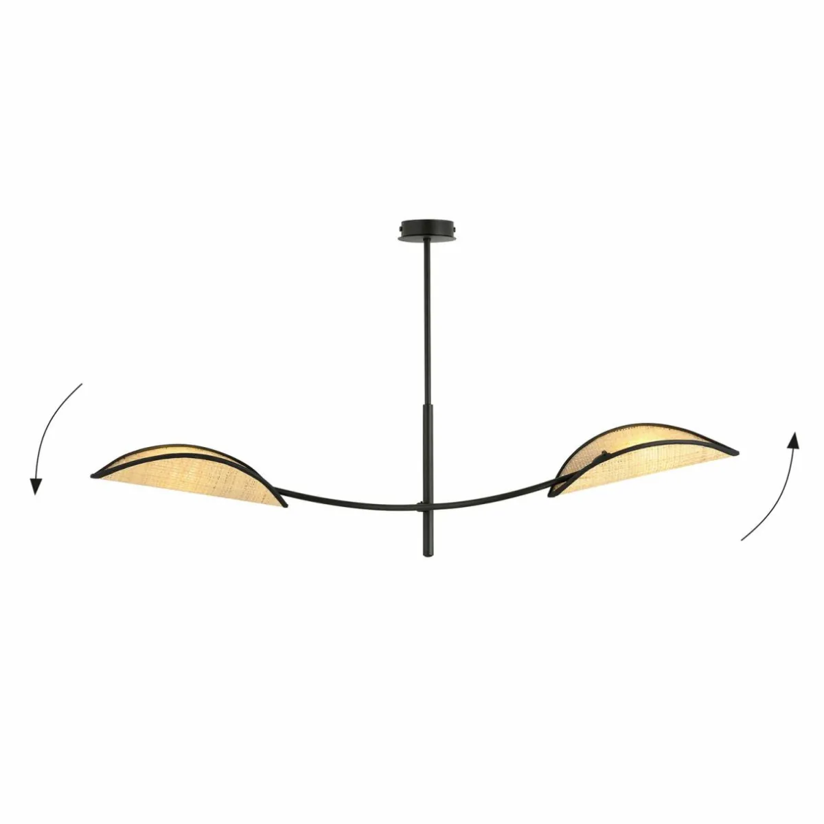 plafonnier_lotus_noiraspect_rotin___lampes_0.webp Outlet EMIBIG LIGHTING Plafonnier Lotus, noir/aspect rotin, à 2 lampes