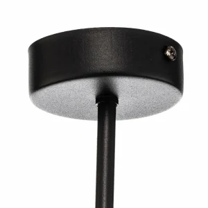 Outlet EMIBIG LIGHTING Plafonnier Lotus, noir/aspect rotin, à 2 lampes