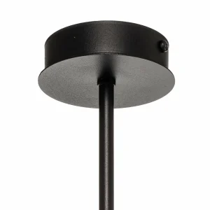 Clearance Euluna Plafonnier Lotus, noir/doré, à 6 lampes