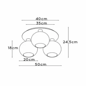 Cheap Lucide Plafonnier Marius, doré, Ø 50 cm, verre, à 3 lampes