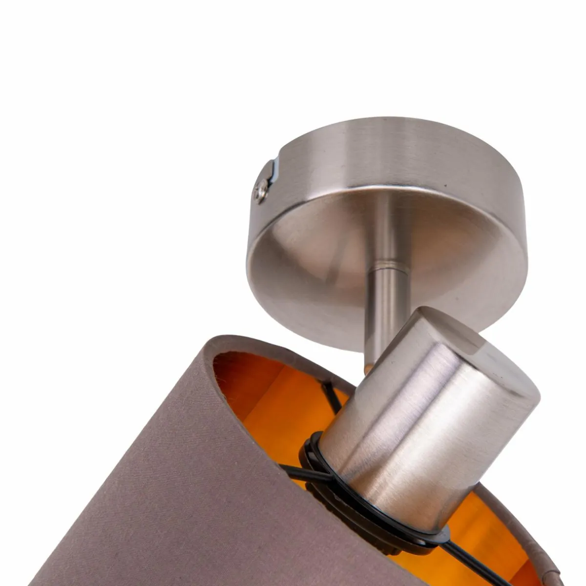 plafonnier_maron__une_lampe_tissu_brundor_3.webp Best Näve Plafonnier Maron à une lampe tissu, brun/doré
