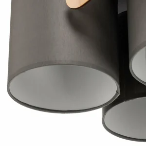 Flash Sale Eko-Light Plafonnier Mis, gris avec ours en bois, à 3 lampes