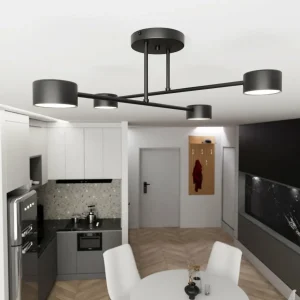 Best EMIBIG LIGHTING Plafonnier Modus 4, acier, à 4 lampes, GX53, noir