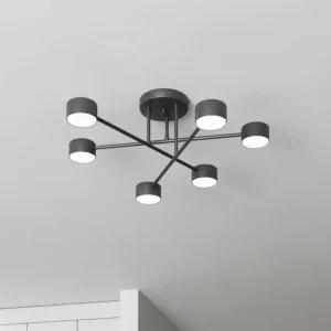 Discount EMIBIG LIGHTING Plafonnier Modus 6, acier, à 6 lampes, GX53, noir