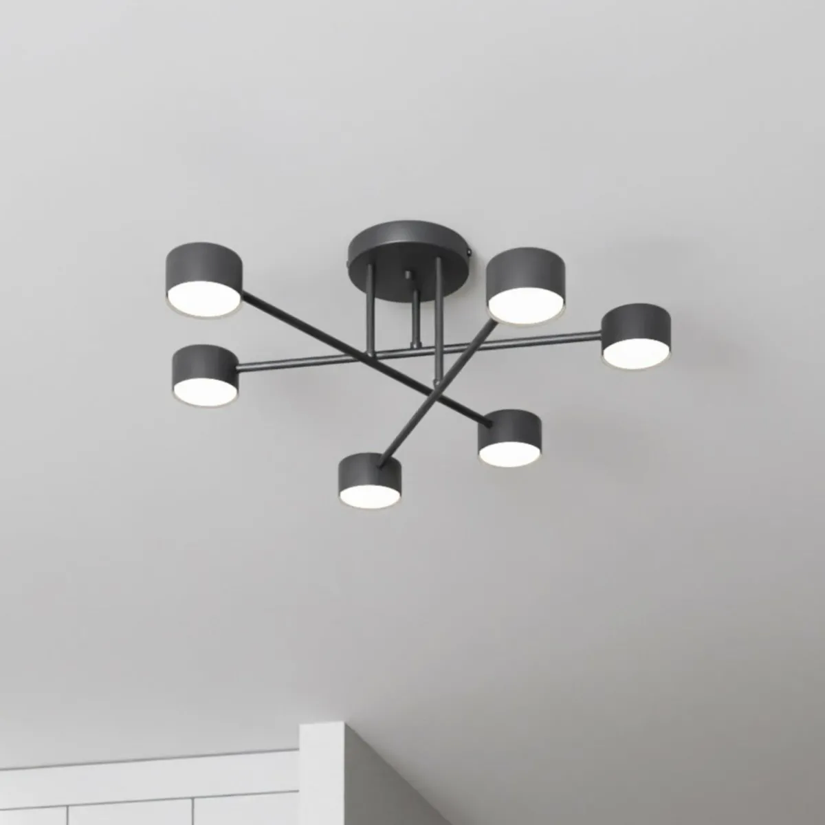 plafonnier_modus__acier___lampes_gx_noir_1.webp Discount EMIBIG LIGHTING Plafonnier Modus 6, acier, à 6 lampes, GX53, noir