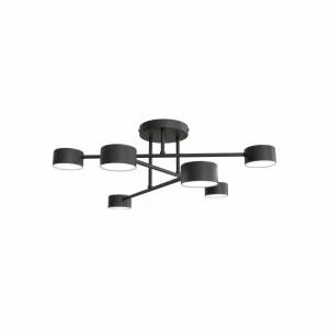 Discount EMIBIG LIGHTING Plafonnier Modus 6, acier, à 6 lampes, GX53, noir