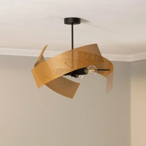 Store Euluna Plafonnier Moira, doré/noir, Ø 47 cm, à 3 lampes
