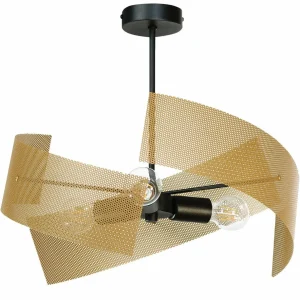 Store Euluna Plafonnier Moira, doré/noir, Ø 47 cm, à 3 lampes