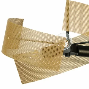Store Euluna Plafonnier Moira, doré/noir, Ø 47 cm, à 3 lampes