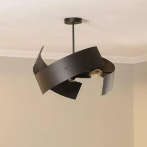 Store Euluna Plafonnier Moira, noir, Ø 47 cm, à 3 lampes