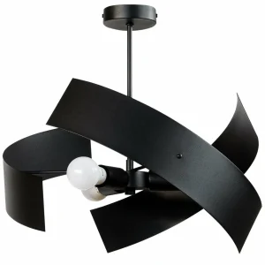 Store Euluna Plafonnier Moira, noir, Ø 47 cm, à 3 lampes