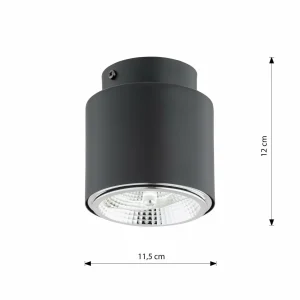 Best Sale EMIBIG LIGHTING Plafonnier Nano, noir, à 1 lampe, métal