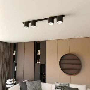 Best EMIBIG LIGHTING Plafonnier Nano, noir, à 4 lampes, métal