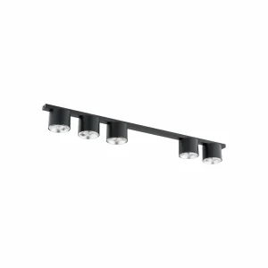 Store EMIBIG LIGHTING Plafonnier Nano, noir, à 5 lampes, métal