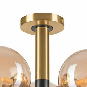 Best Sale Lamkur Lighting Plafonnier Natalia, à 5 lampes, verre, or