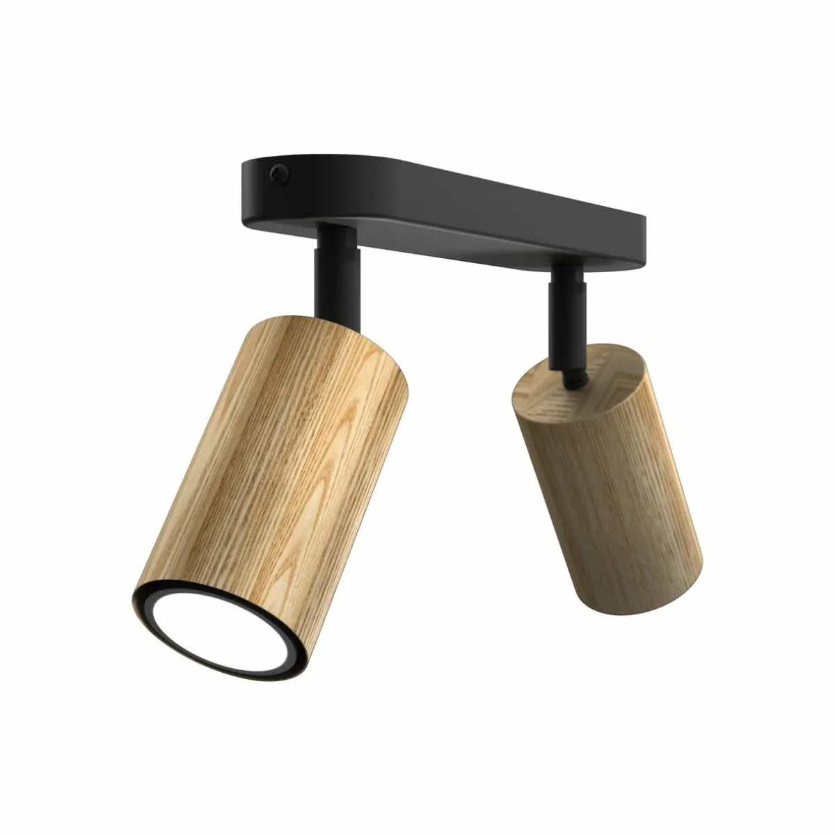 plafonnier_nise___lampes_acier_noir_bois_0.webp Cheap Luminex Plafonnier Nise, à 2 lampes, acier noir, bois