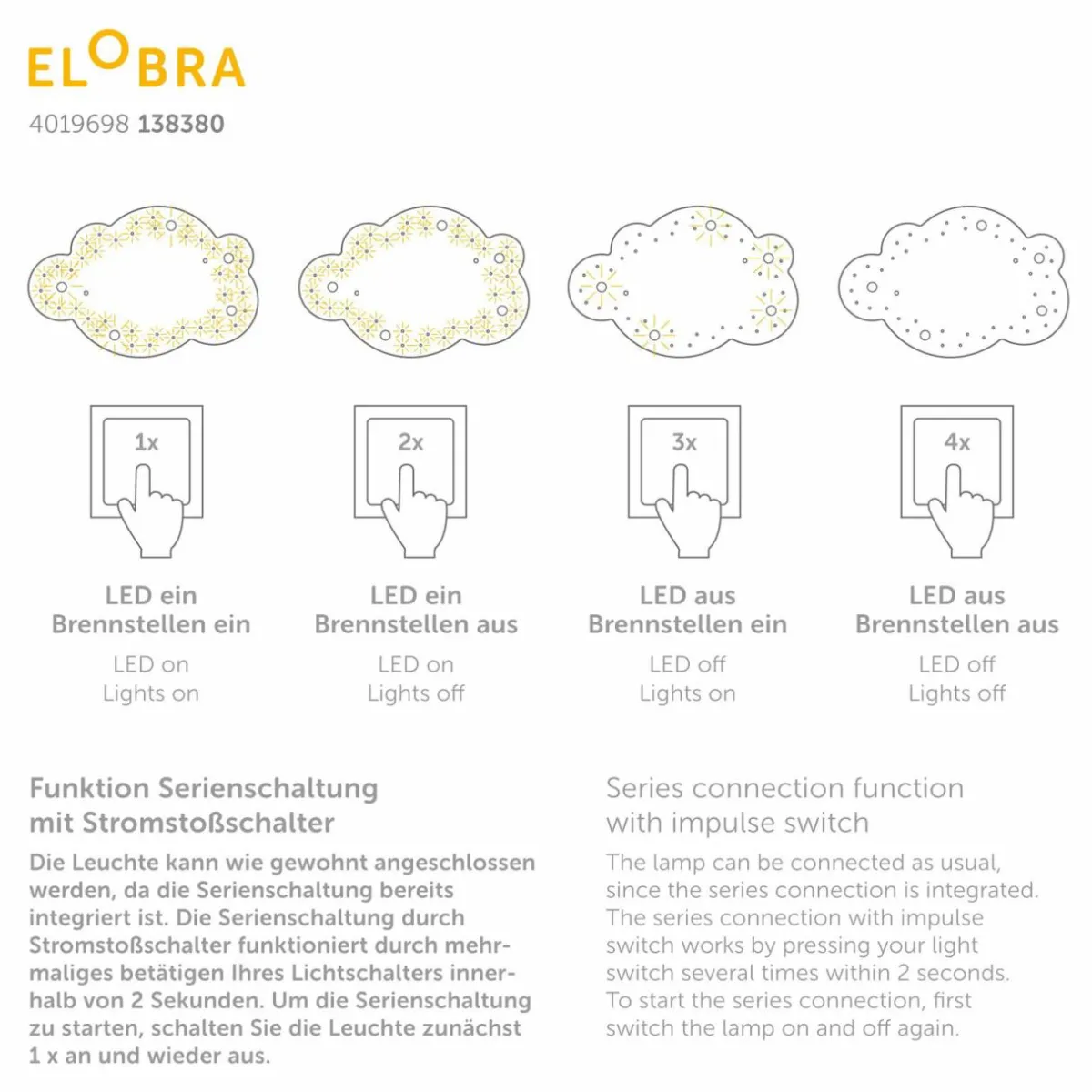 plafonnier_nuage_lillifee_ciel_nocturne_1.webp Sale Elobra Plafonnier nuage Lillifee ciel nocturne