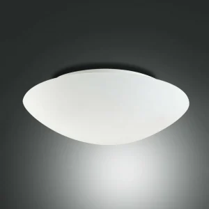 New Fabas Luce Plafonnier Pandora, Ø 46 cm, verre, blanc