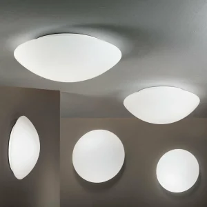 Online Fabas Luce Plafonnier Pandora, Ø 20 cm, verre, blanc