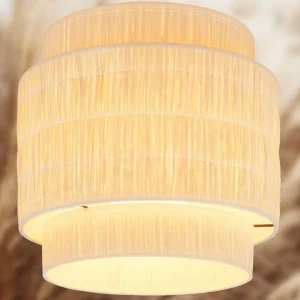 Cheap Briloner Plafonnier Papper, naturel, Ø 30 cm, raphia, E27
