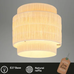 Cheap Briloner Plafonnier Papper, naturel, Ø 30 cm, raphia, E27